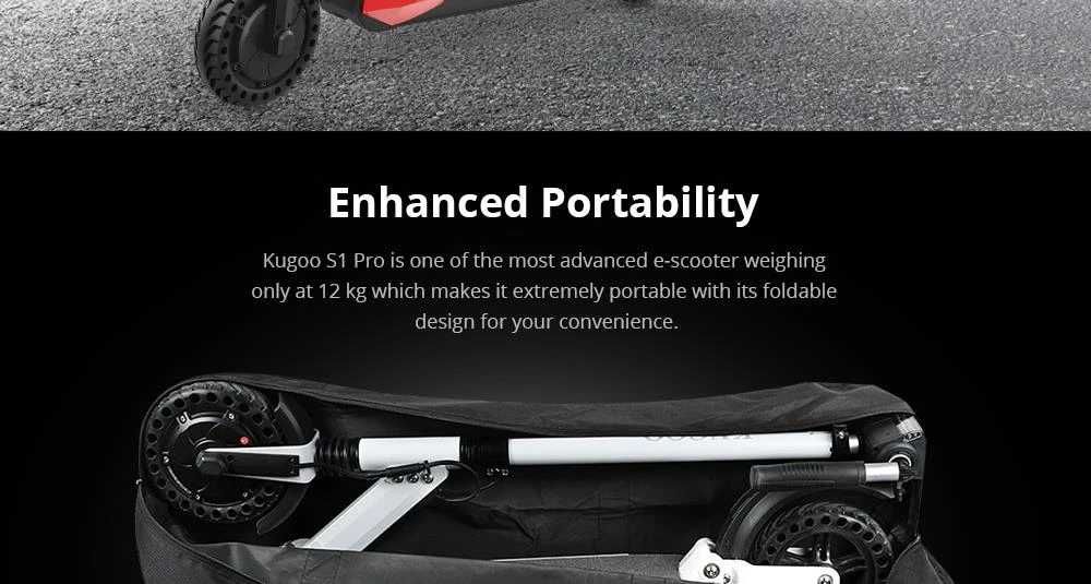 Trotinete Elétrica KUGOO S1 Pro 350W Motor LCD Display