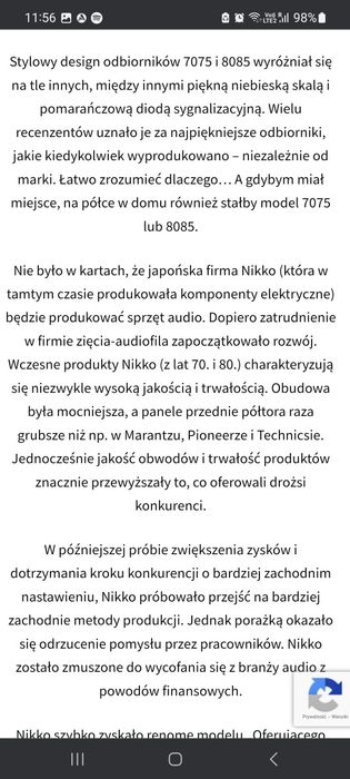 Nikko 8085 duży ciężki amplituner wzmacniacz po serwisie nie naprawie