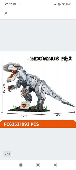 Klocki indominus rex dinozaur duży