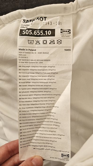 Kołdra Ikea Safferot, bardzo ciepła, 150x200, nowa