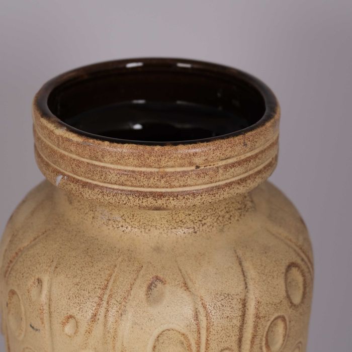 Wazon ceramiczny vintage, motyw "pawie oczka", West Germany, lata 70.