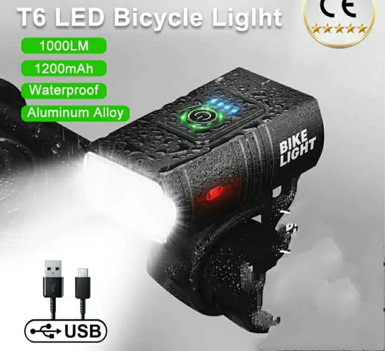 Велофара BK02 1000 lumens 1200mah фонарь ліхтарик