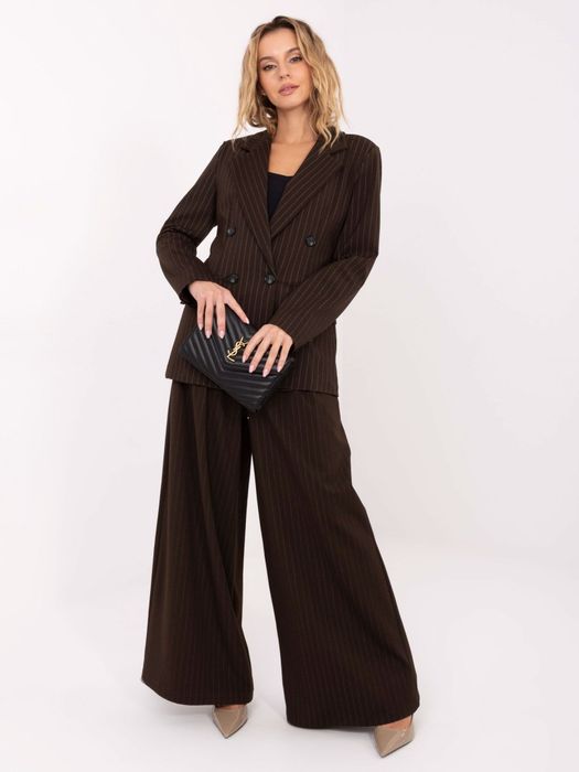 Ciemnobrązowa elegancka marynarka RUE PARIS L/XL – Stylowy Wieszak