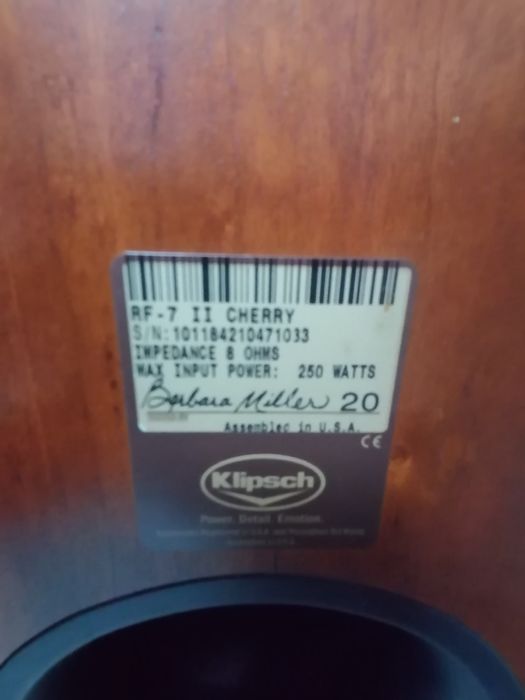 2  Pary Kolumny podłogowe klipsch Rf7 MK2 cherry wanluss