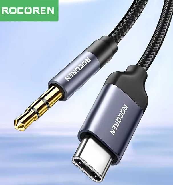 Переходник Rocoren USB C to 3.5mm Jack «папа-мама»
