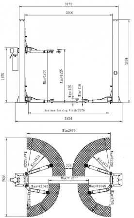 Підйомник 2-х стійковий FENIX PL-4.0-2B 220V