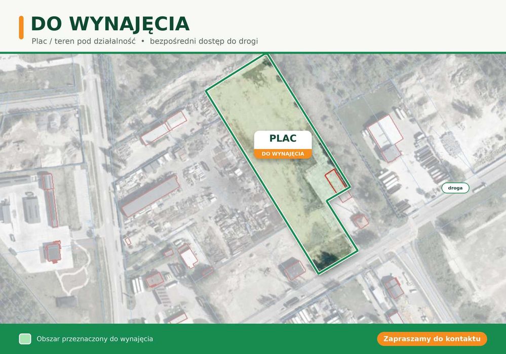 Plac do wynajęcia do ok. 14 000 m2 - możliwość wynajęcia części