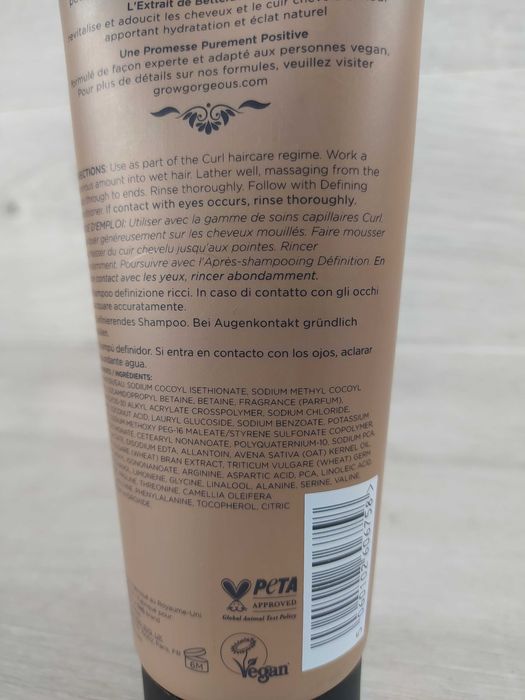 Grow Gorgeous Curl Shampoo Wegański Szampon do loków 250 ml