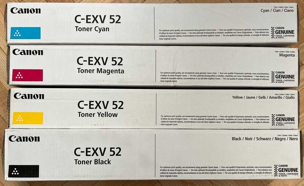 Нові картриджі Canon C-EXV 52 (Bk, C, M, Y) Оригінал, повний комплект