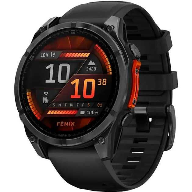 Garmin Fenix 8 47mm Amoled 010-02904-00 Slate Gray with Black Silicone Band