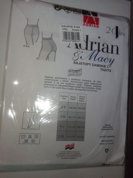Nowe Rajstopy 20 den r 3 opal