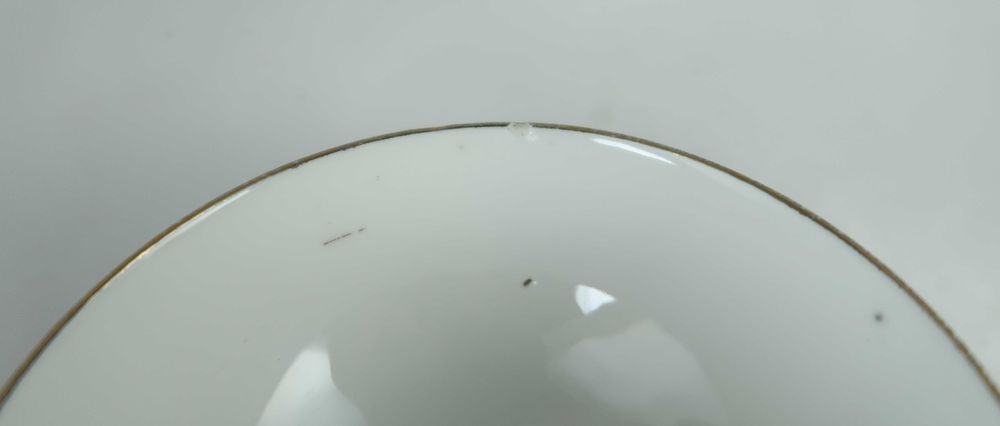 Taça com prato porcelana Séc. XIX  - Lembrança de amizade