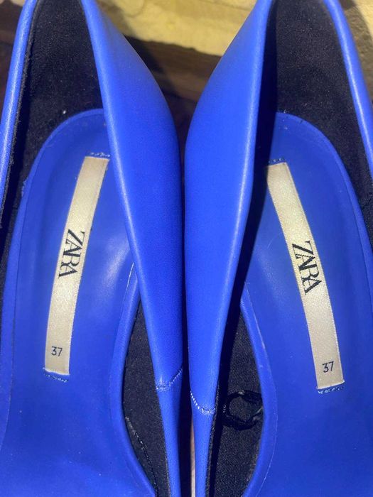 Chabrowe/Niebieskie szpilki czółenka ZARA 37 retro