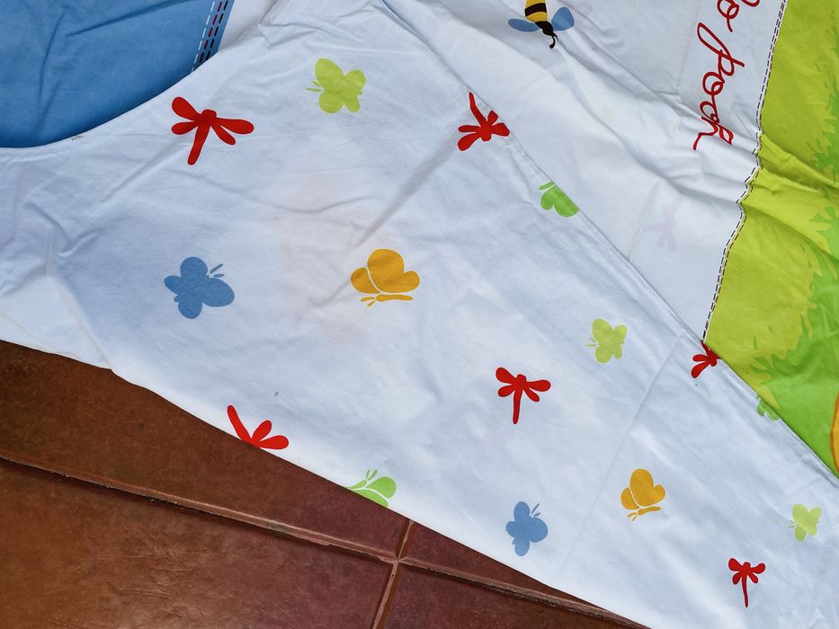 Capa de edredão reversível winnie-the-pooh solteiro