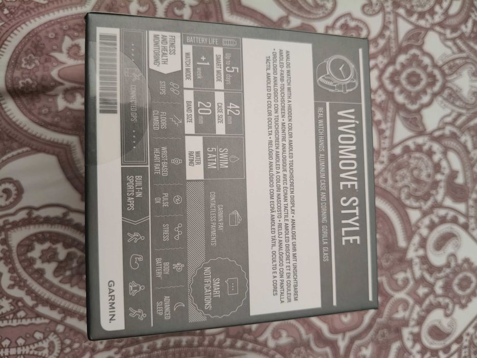 Smartwatch híbrido Garmin Vivomove Style preto