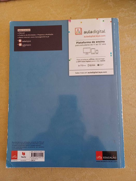 Manual- Mensagens 12 - Português 12.º ano - Manual  (COMO NOVO)