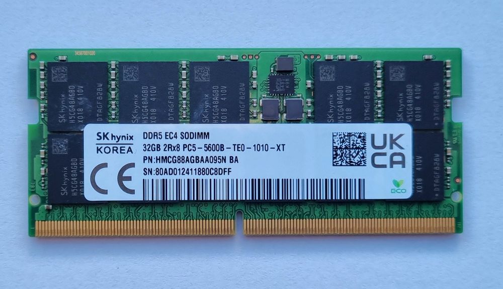 Оперативна пам'ять для ноутбука Hynix 32GB DDR5-5600MHz EC4 SODIMM