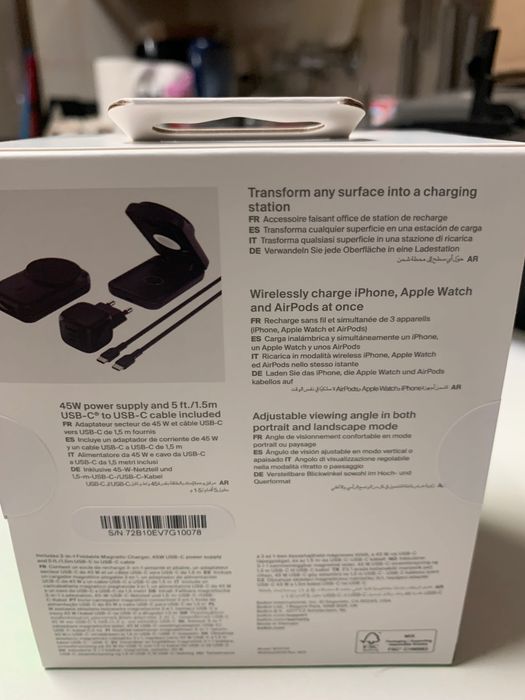 Belkin UltraCharge 3 em 1 Qi2 25W – NOVO/SELADO – iPhone/Apple Watch/AirPods