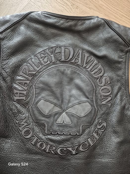 Harley Davidson oryginal  Skull Skórzana Kamizelka roz.M