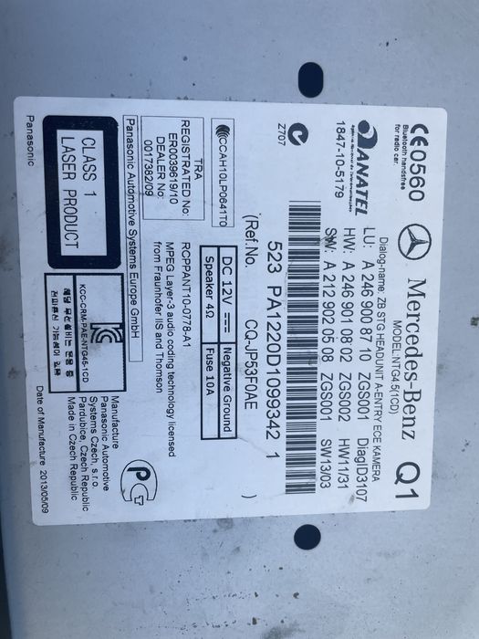 Rádio Mercedes classe A CLA GLA