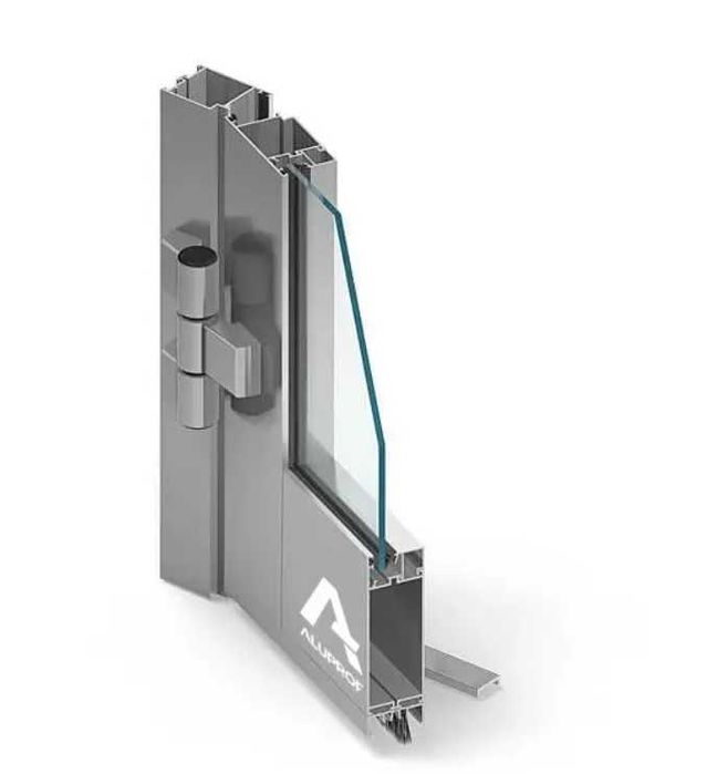 Drzwi 100x210 cm ALUMINIUM ALUPROF MB45 Pojedyńcza szyba BEZPIECZNA