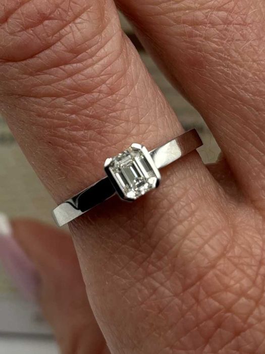 Pierścionek 0,52ct G / IF z naturalnym diamentem brylantem, certyfikat GIA