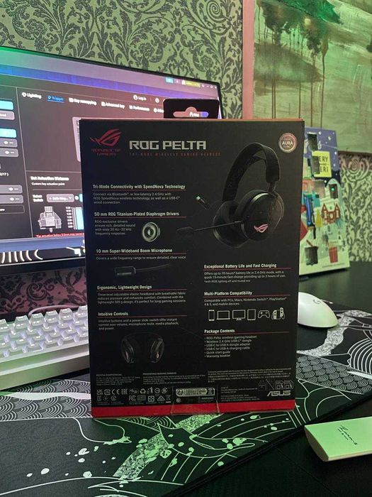 Навушники ROG Pelta Tri-mode Wireless (Беспроводные)