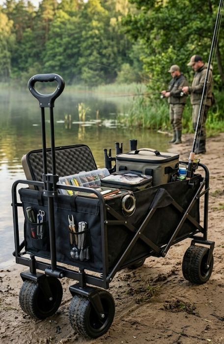 Wózek Turystyczny Plażowy XL Składany Udźwig 100 kg Solidny na ryby