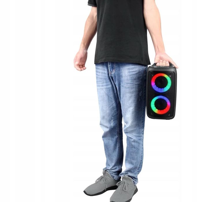 GŁOŚNIK Bezprzewodowy Karaoke BLUETOOTH Aux Kolumna PartyBox Usb