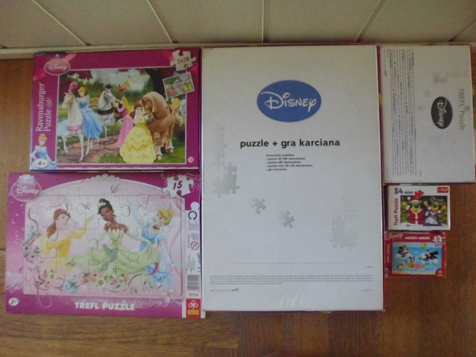 PUZZLE zestaw dla dziewczynki 9 szt. księżniczki DISNEY
