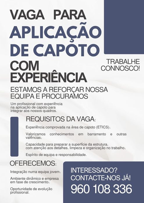 Preciso de Pintor e ajudante Para obras