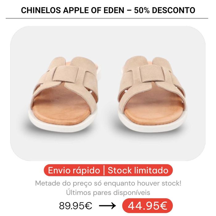 50% Desconto - Chinelos Apple of Eden Shoes