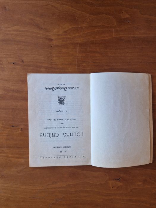 Livro de poesia "Folhas Caídas", Almeida Garrett
