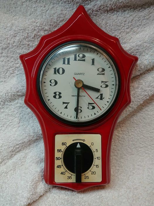 Zegar z minutnikiem PRL vintage