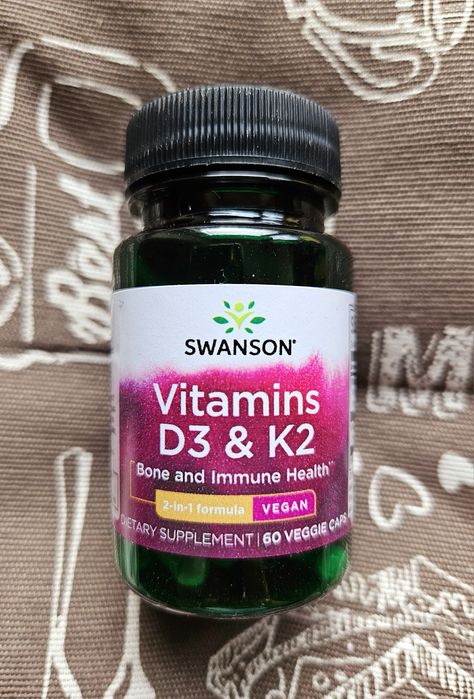 Swanson вітамін Д3 К2 витамин D 3 2000 5000 ме К 2 мк7 75 мкг 60 капс
