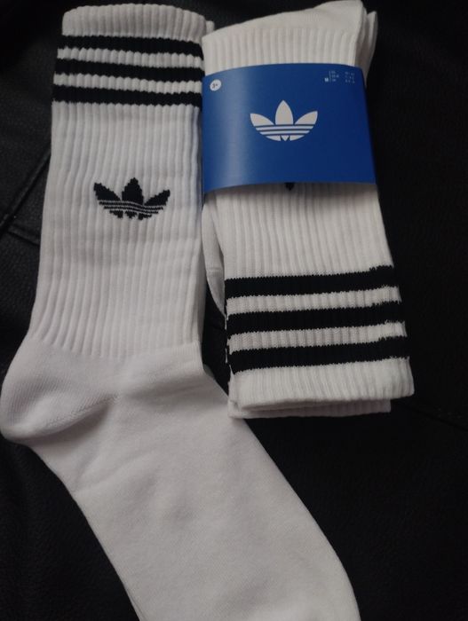 Skarpety Adidas długie 3-pack - białe - roz. 40-42 - nowe