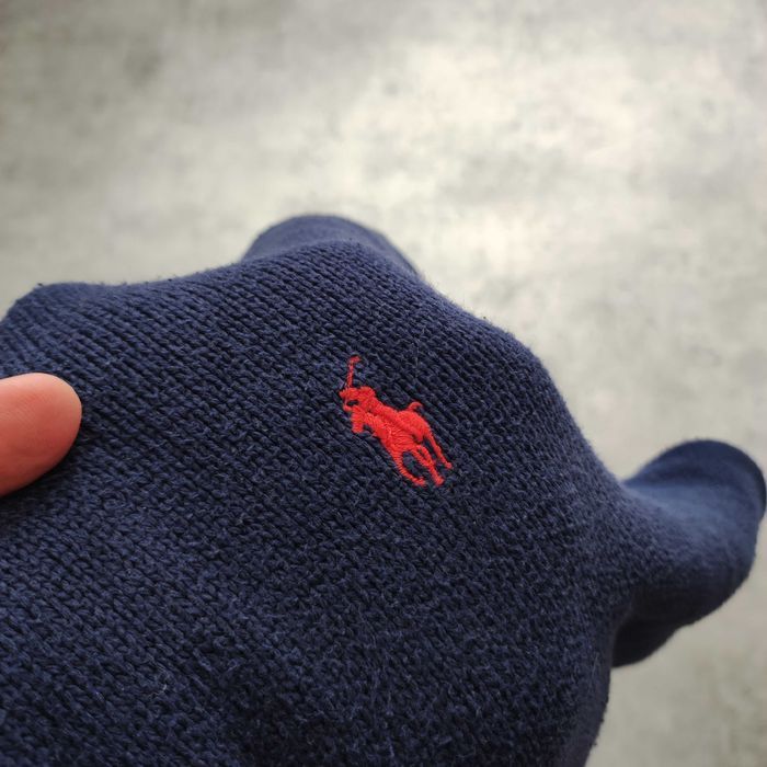 MĘSKI PREMIUM Elegancki Granatowy Sweter Haft Logo Konik Ralph Lauren