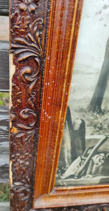 Stary oleodruk Rodzina Święta