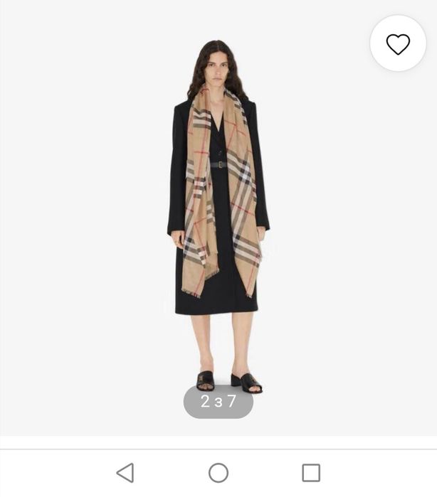 Брендовий шарф BURBERRY з вовни та шовку