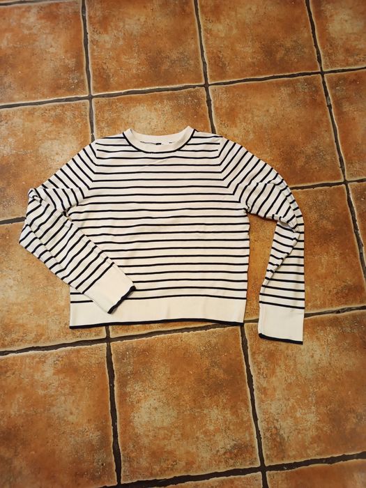 Sweter w paski H&M z wiskozy prążki S 36 38