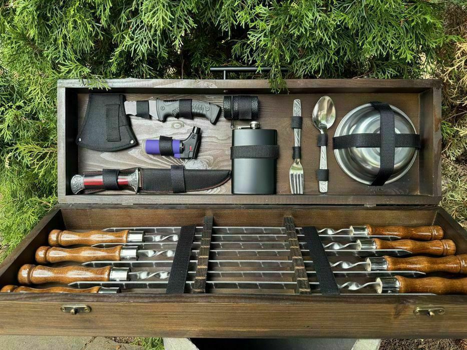 Шампури у кейсі футлярі на подарунок чоловіку, кума, брату, тестюф