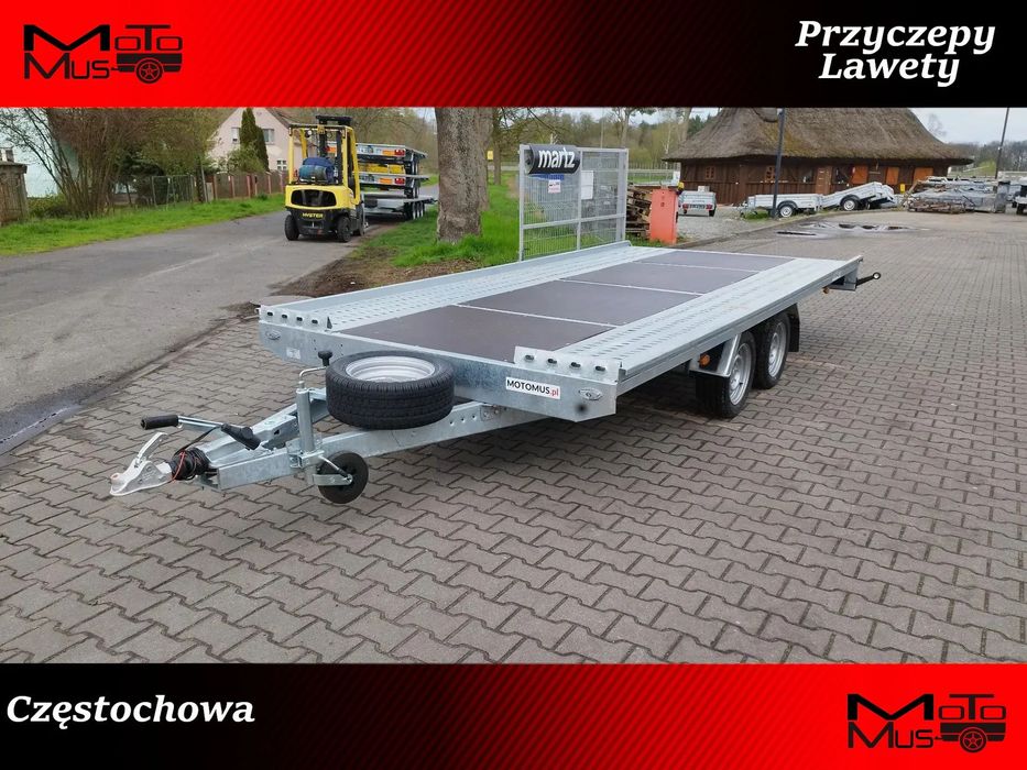 Niewiadów Laweta Niewiadów Mars SM 4,5x2,1m płaska wypełniona sklejką DMC 2700kg 2 osie koła 195R13C spawana rama mocna  Nowa laweta Niewiadów Boro 4,5x2,1m 2 osie 2700 kg dostawa Częstochowa