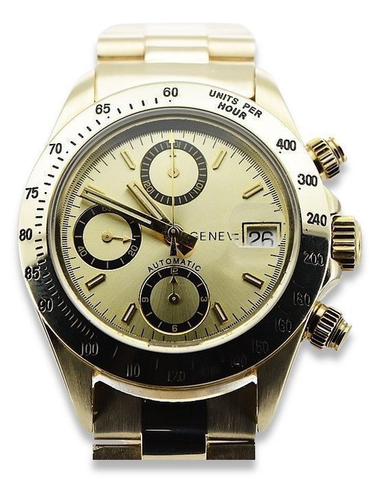 Złoty zegarek z bransoletą męski 14k Geneve mw041y&mbw015y Poznań