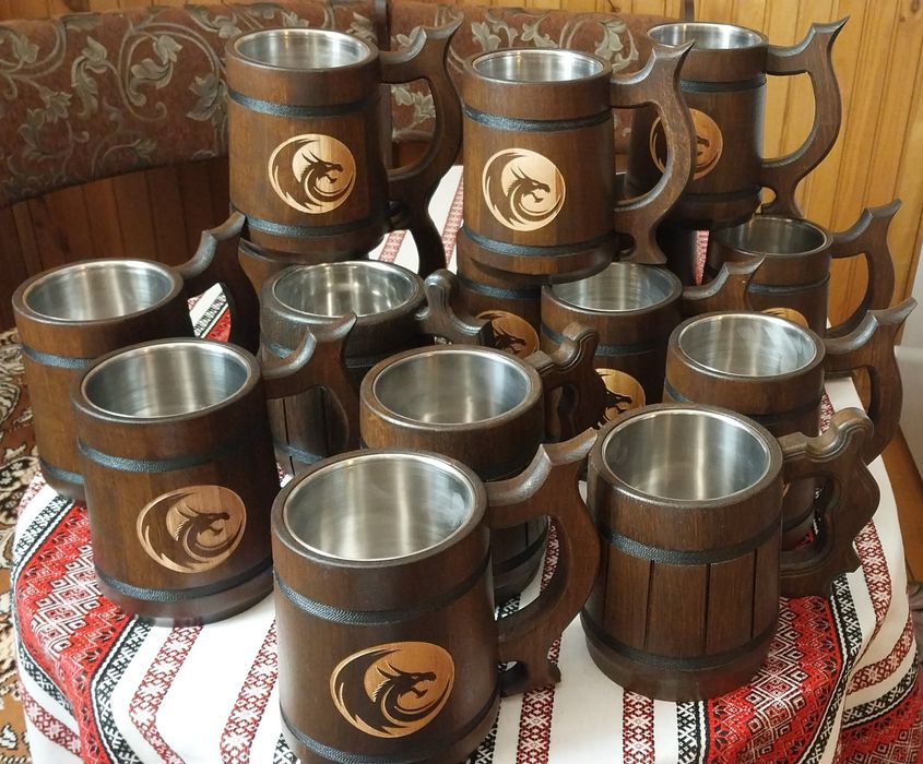 Бокал, кухоль для пивка! Деревянный пивной бокал, кухоль для пивка