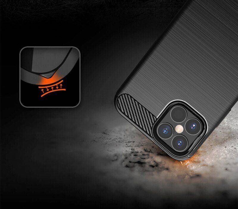 Elastyczne Etui Carbon Case iPhone 12 czarny