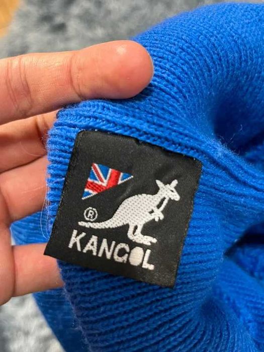 Kangol Niebieska Gruba Czapka