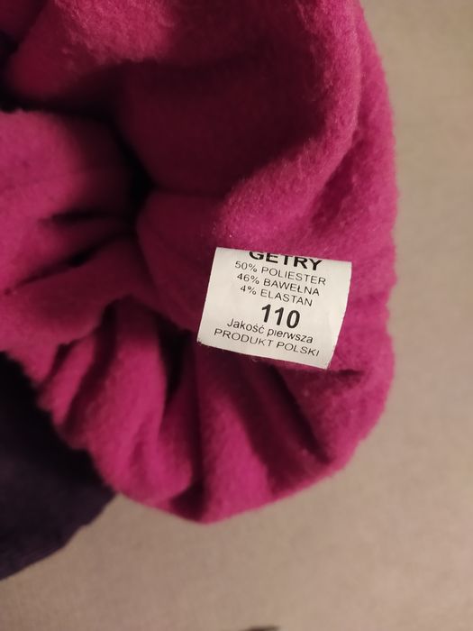 Ciepłe spodnie dziewczęce 110 fioletowe