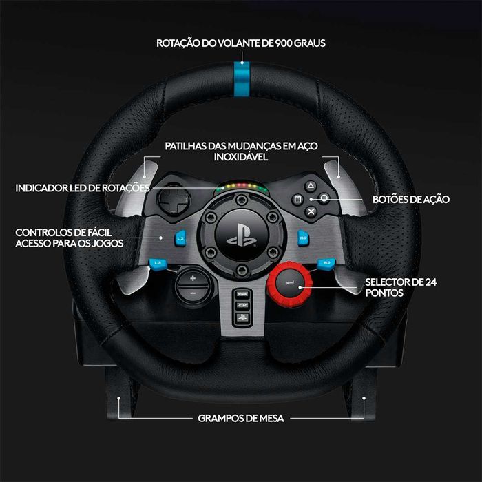 Volante Logitech G29 Driving Force PS5/PS4/PS3/PC NOVO