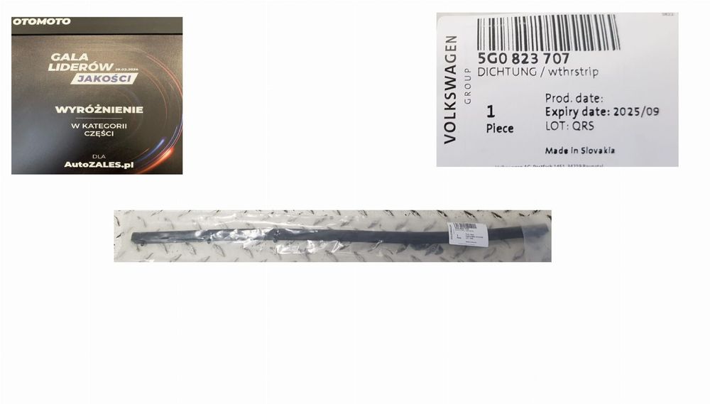 FABRYCZNIE NOWA ORYGINALNA USZCZELKA MASKI POKRYWY SILNIKA PRZÓD VW GOLF VII 7 12-20  5G0823707