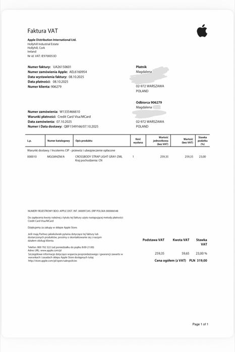 Pasek na ramię Apple